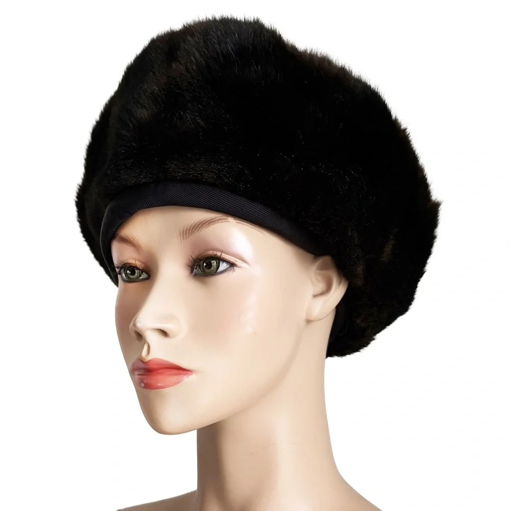 Norma Kamali for Stetson Hat Faux Fur Cossack Style Trapper Vintage 1980s OSFM